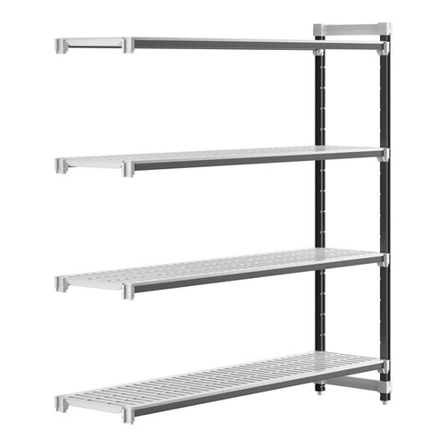Cambro Camshelving Elements 4-Shelf Vented Add-On Shelving Unit – Speckled Gray