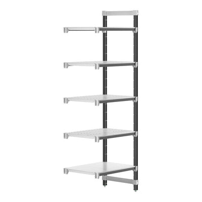 Cambro Camshelving Elements 5-Shelf Vented & Solid Add-On Shelving Unit – Speckled Gray