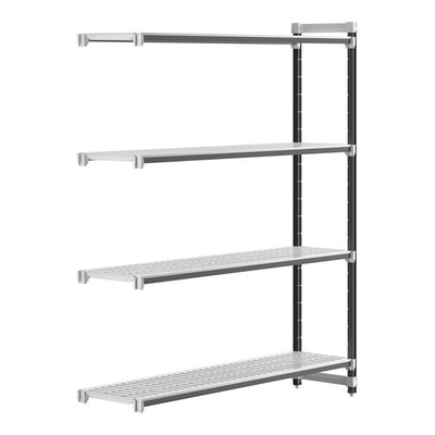 Cambro Camshelving Elements 4-Shelf Vented Add-On Shelving Unit – Speckled Gray
