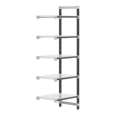 Cambro Camshelving Elements 5-Shelf Solid Add-On Shelving Unit – Speckled Gray