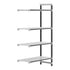 Cambro Camshelving Elements 4-Shelf Vented Add-On Shelving Unit – Speckled Gray