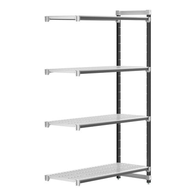 Cambro Camshelving Elements 4-Shelf Vented Add-On Shelving Unit – Speckled Gray