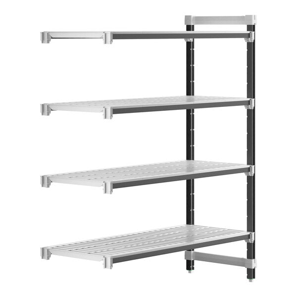 Cambro Camshelving Elements 4-Shelf Vented Add-On Shelving Unit – Speckled Gray