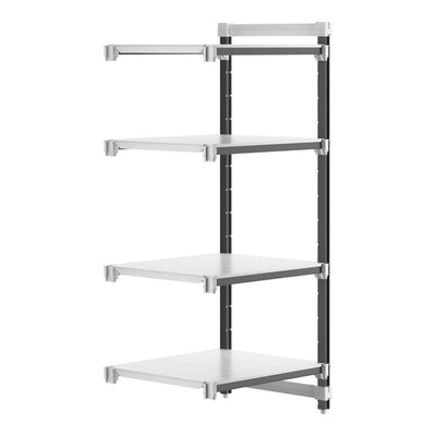 Cambro Camshelving Elements 4-Shelf Solid Add-On Shelving Unit – Speckled Gray