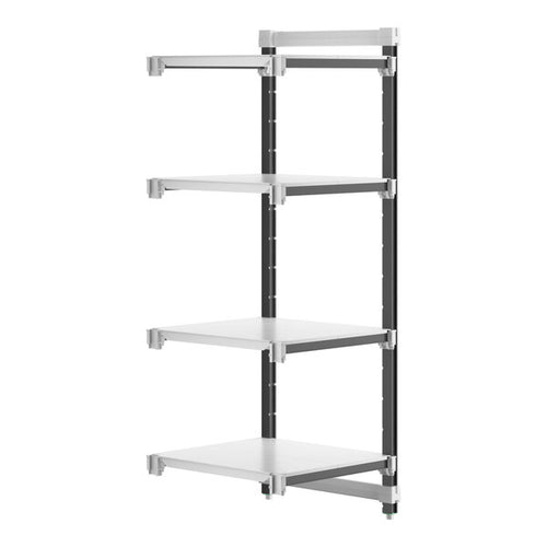 Cambro Camshelving Elements 4-Shelf Solid Add-On Shelving Unit – Speckled Gray