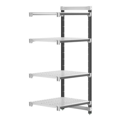 Cambro Camshelving Elements 4-Shelf Vented Add-On Shelving Unit – Speckled Gray