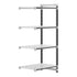 Cambro Camshelving Elements 4-Shelf Vented Add-On Shelving Unit – Speckled Gray