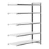 Cambro Camshelving Elements 5-Shelf Solid Add-On Shelving Unit – Speckled Gray