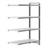 Cambro Camshelving Elements 4-Shelf Vented Add-On Shelving Unit – Speckled Gray