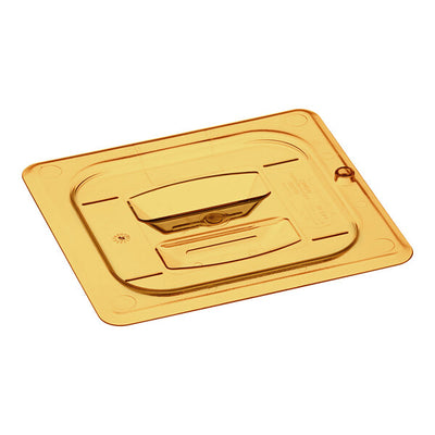Cambro H Pan One Sixth Size Food Pan Lid with Handle Amber ( Case of 6 )