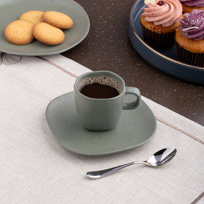 Ariane Earth Mist Green Dots 3 oz. Porcelain Espresso Cup ( Case of 12 )