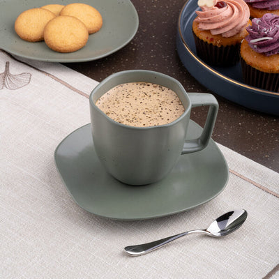 Ariane Earth Mist Green Dots Porcelain Non Stackable Cup 9.13 oz. ( Case of 6 )