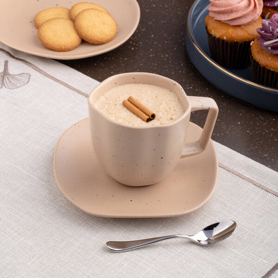 Ariane Earth Dark Sand Dots Porcelain Non Stackable Cup 9.13 oz. ( Case of 6 )