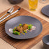 Ariane Earth Charcoal Grey Dots Flat Porcelain Plate ( Case of 6 )