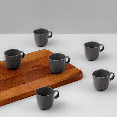 Ariane Earth Charcoal Grey Dots 3 oz. Porcelain Espresso Cup ( Case of 12 )
