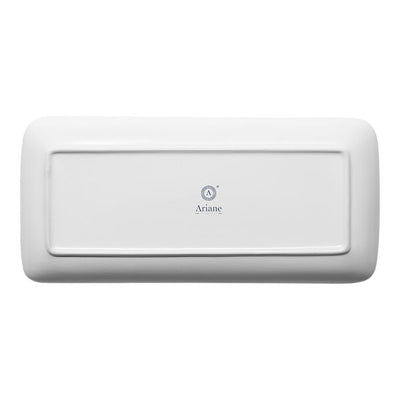 Ariane Tornado White Matte 14 1/6'' x 6 1/2'' Rectangular Porcelain Plate ( Case Of 6 )