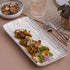 Ariane Tornado White Matte 14 1/6'' x 6 1/2'' Rectangular Porcelain Plate ( Case Of 6 )