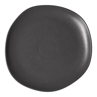 Ariane Earth Charcoal Grey Dots Flat Porcelain Plate ( Case of 12 )