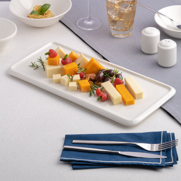 Ariane Prime 14 4/7" x 6 2/3" Rectangular Coupe Porcelain Tray ( Case Of 6 )