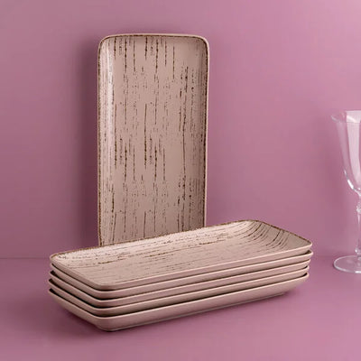 Ariane Tornado 14 1/6" x 6 1/2" Desert Sage Rectangular Porcelain Plate ( Case Of 6 )