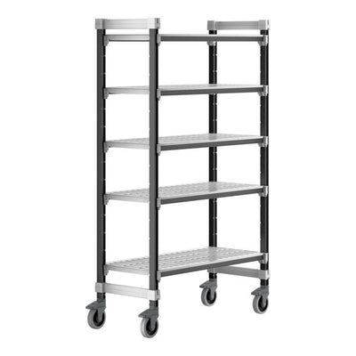 Cambro Camshelving Elements 5-Shelf Vented Mobile Shelving Unit – Speckled Gray