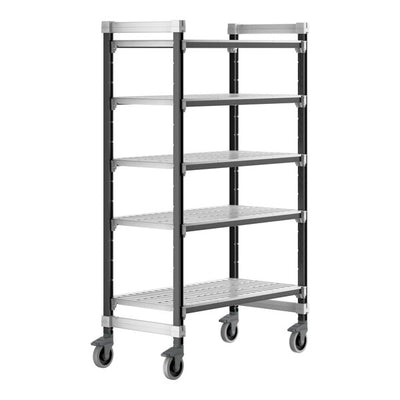 Cambro Camshelving Elements 5-Shelf Vented Mobile Shelving Unit – Speckled Gray