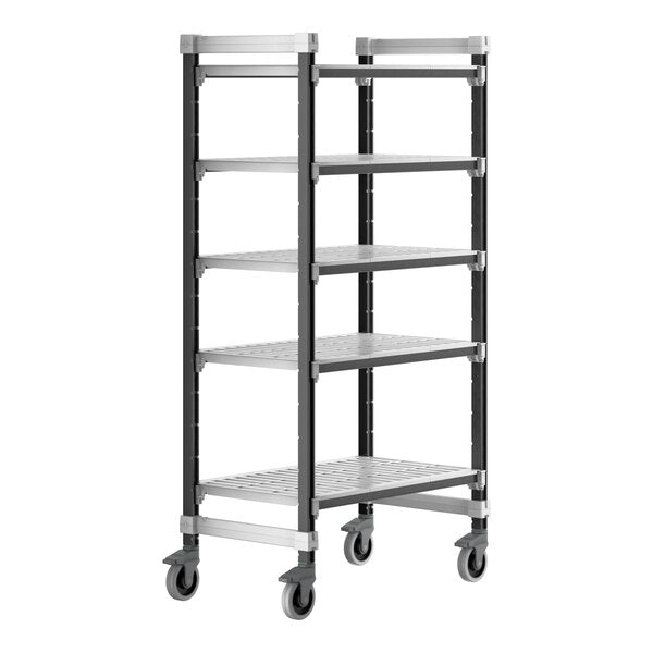 Cambro Camshelving Elements 5-Shelf Vented Mobile Shelving Unit – Speckled Gray
