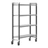 Cambro Camshelving Elements 4-Shelf Vented Mobile Shelving Unit – Speckled Gray