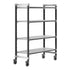 Cambro Camshelving Elements 4-Shelf Vented Mobile Shelving Unit – Speckled Gray