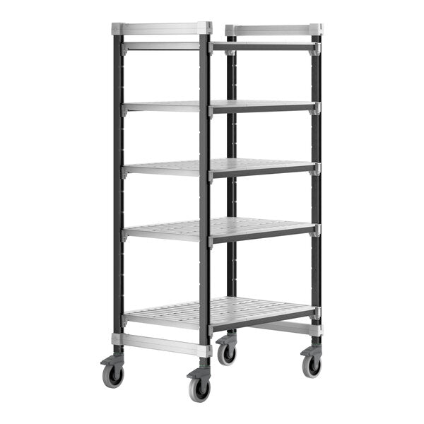 Cambro Camshelving Elements 5-Shelf Vented Mobile Shelving Unit – Speckled Gray
