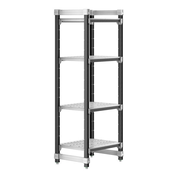 Cambro Camshelving Elements 4-Shelf Vented Starter Shelving Unit – Speckled Gray