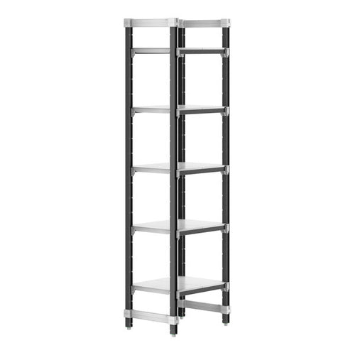 Cambro Camshelving Elements 5-Shelf Solid Starter Shelving Unit – Speckled Gray