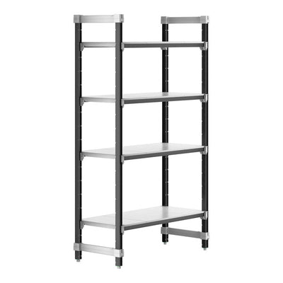 Cambro Camshelving Elements 4-Shelf Solid Starter Shelving Unit – Speckled Gray