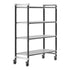 Cambro Camshelving Elements 4-Shelf Vented Mobile Shelving Unit – Speckled Gray