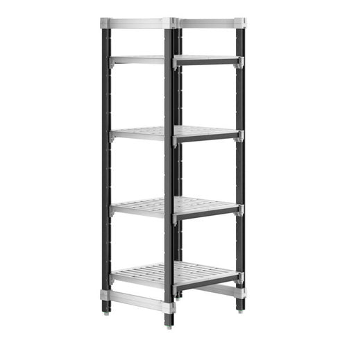 Cambro Camshelving Elements 4-Shelf Vented Starter Shelving Unit – Speckled Gray