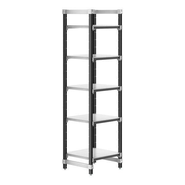 Cambro Camshelving Elements 5-Shelf Solid Starter Shelving Unit – Speckled Gray
