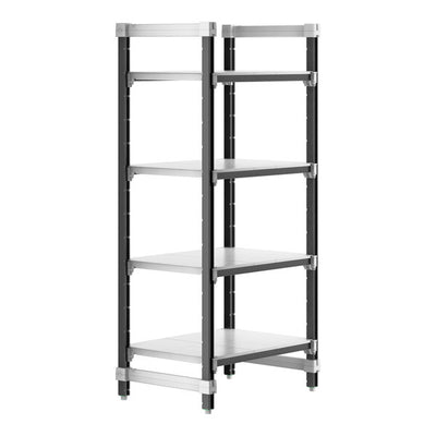 Cambro Camshelving Elements 4-Shelf Solid Starter Shelving Unit – Speckled Gray