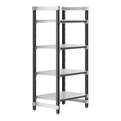 Cambro Camshelving Elements 4-Shelf Vented Starter Shelving Unit – Speckled Gray