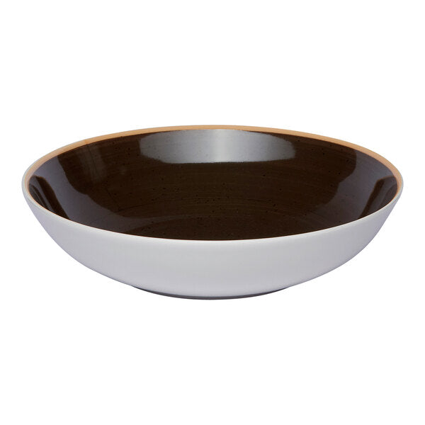 Ariane Twister Mokka 8 1/4" Two-Tone Round Porcelain Deep Coupe Plate ( Case Of 6 )