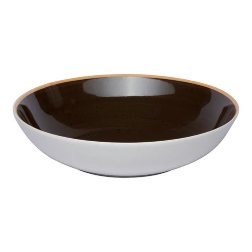 Ariane Twister 7" Mokka and White Two-Tone Round Porcelain Deep Coupe Plate ( Case Of 6 )