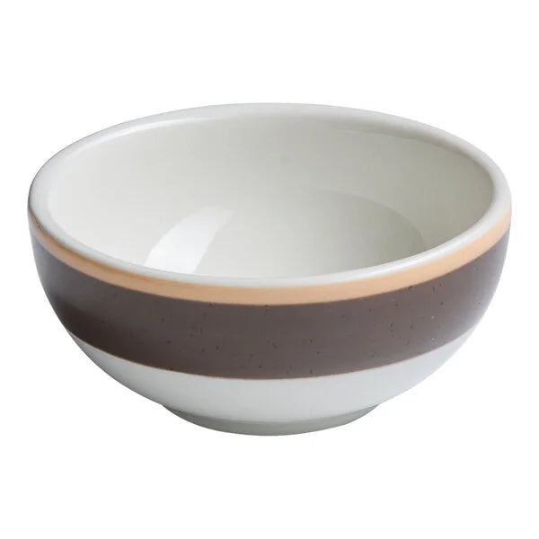 Ariane Twister 5 1/2" Mokka and White Two-Tone Round Porcelain Bowl ( Case Of 8 )