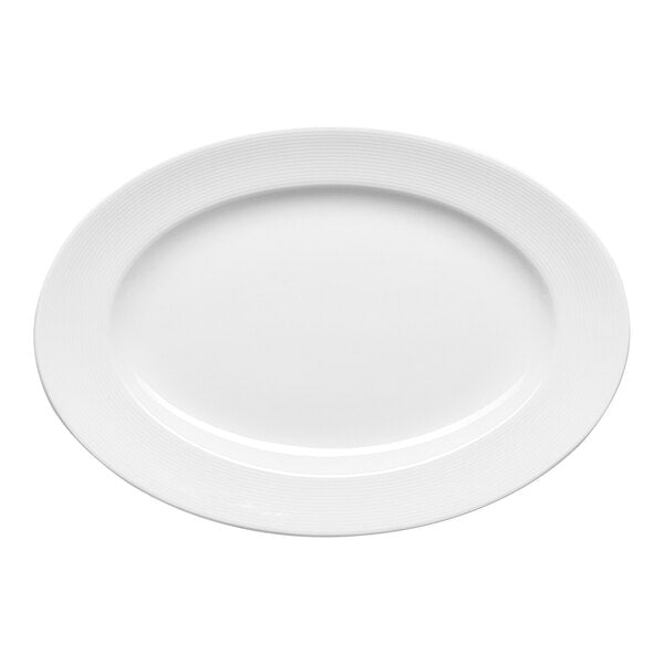 Ariane Orba Oval Embossed Wide Rim Porcelain Platter ( Case Of 12 )