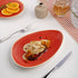 Ariane Twister Red 11 3/7" Triangular Coupe Porcelain Plate ( Case Of 6 )