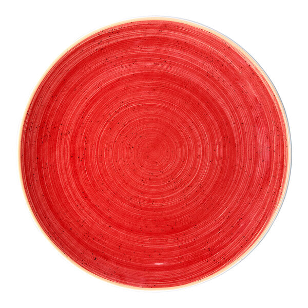 Ariane Twister Red Round Rimless Coupe Porcelain Plate ( Case Of 6 )