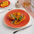 Ariane Twister Red 11 4/5" Oval Coupe Porcelain Steak Plate ( Case Of 6 )