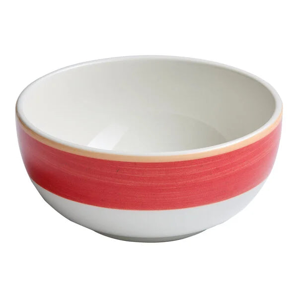Ariane Twister Red Red and White Two-Tone Round Porcelain Bowl ( Case Of 12 )