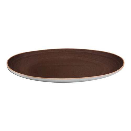 Ariane Twister 11 3/7" Mokka Oval Wide Rim Porcelain Bowl ( Case Of 6 )
