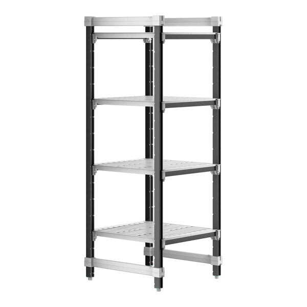 Cambro Camshelving Elements 4-Shelf Vented Starter Shelving Unit – Speckled Gray