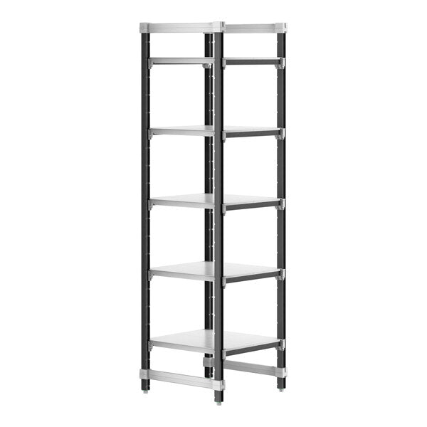 Cambro Camshelving Elements 5-Shelf Solid Starter Shelving Unit – Speckled Gray
