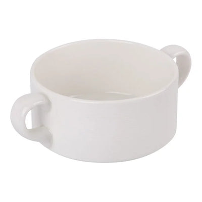 Ariane Orba 10 1/7 Oz Round Embossed Porcelain Soup Bowl with Handles ( Case Of 8 )